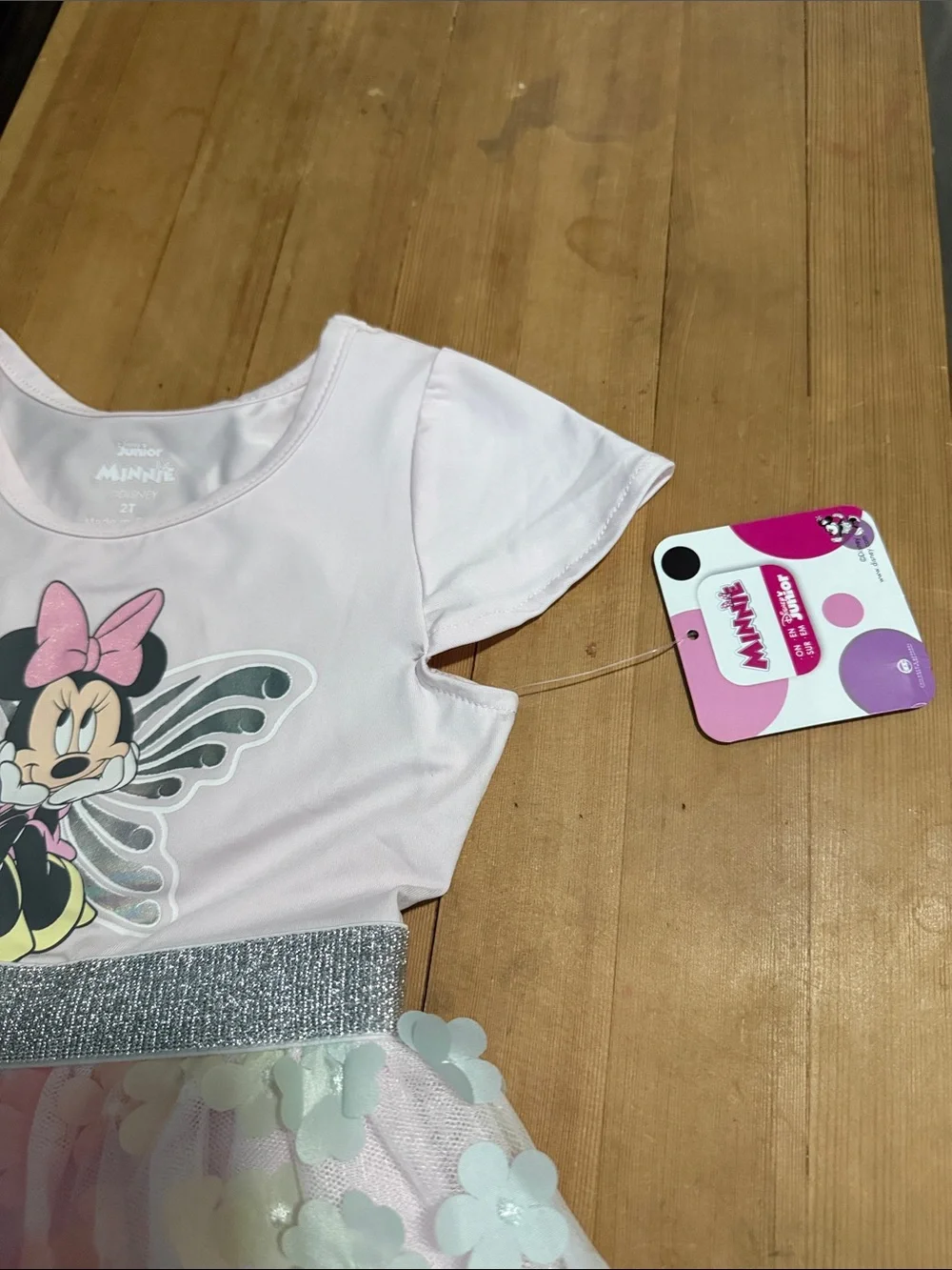 Disney Pastel Floral Tulle Minnie Mouse Dress - Pink